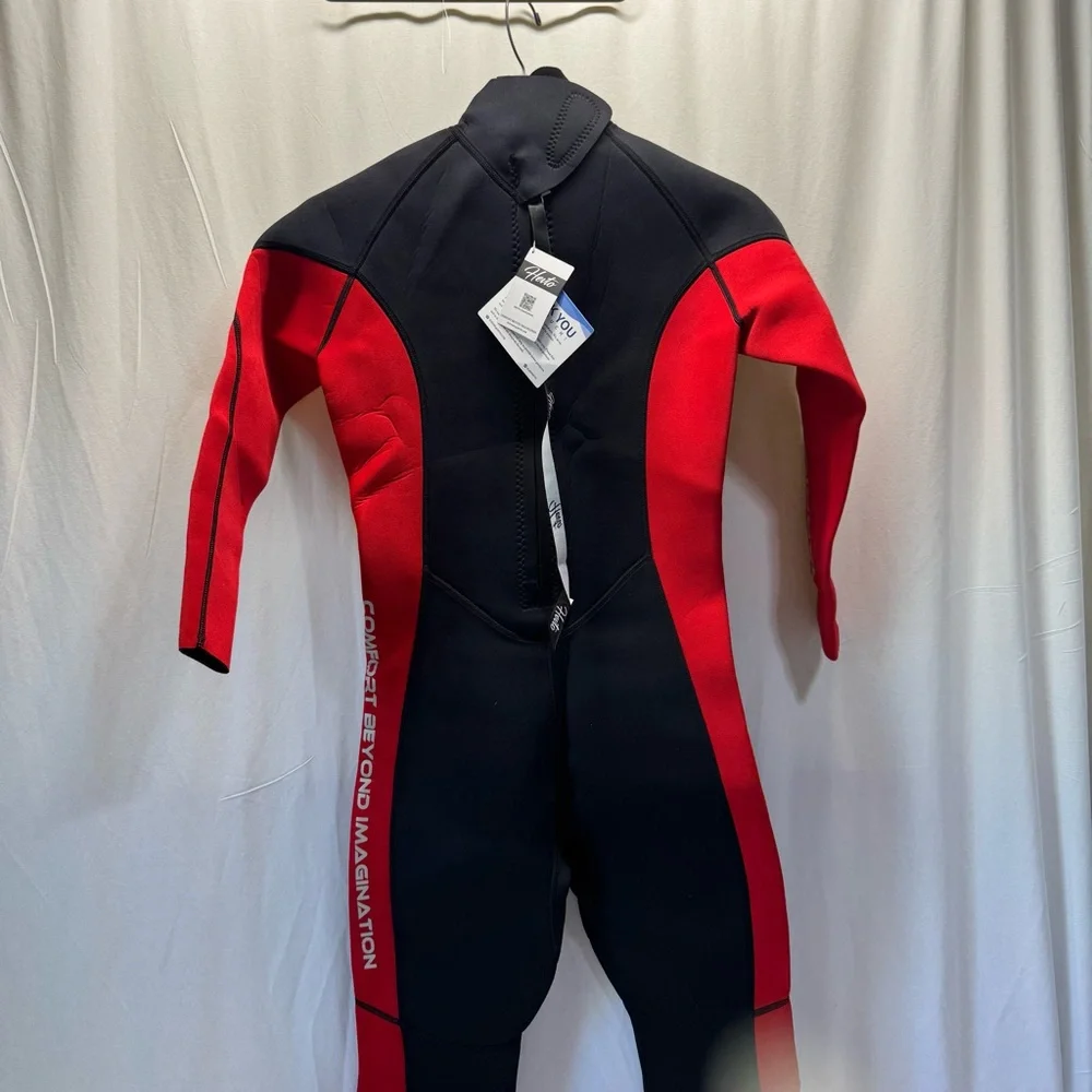 Hevto NWT wetsuit, sz adult S, unisex, red/black - Picture 4 of 6